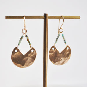 Faceted Chrysoprase Sector Earrings