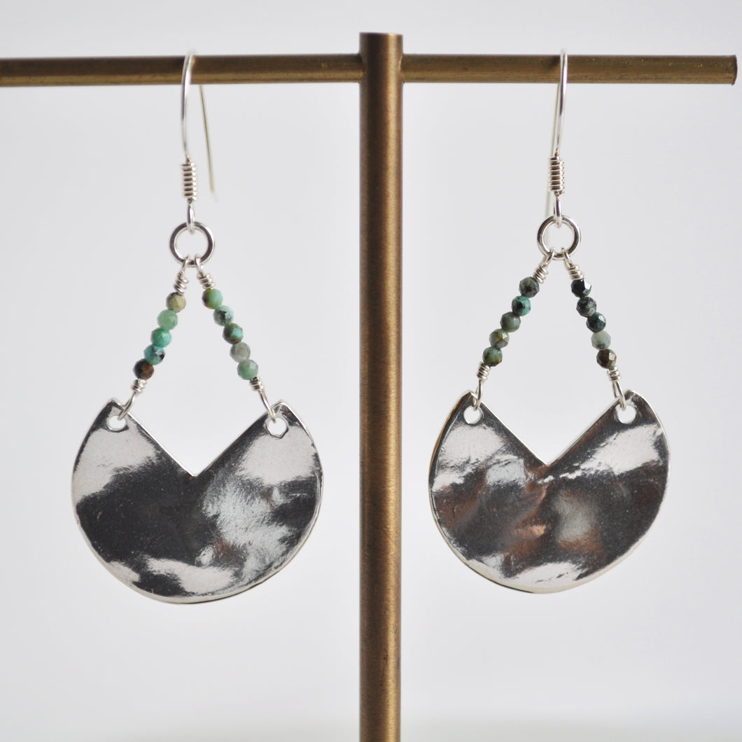 Faceted Chrysoprase Sector Earrings