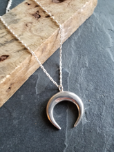 Load image into Gallery viewer, Sterling Silver Crescent Necklace
