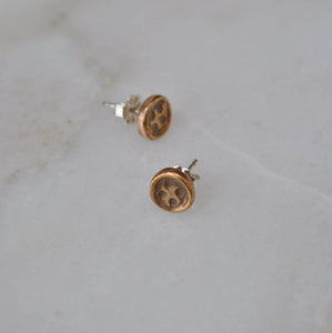 Teeny Button Stud Earrings