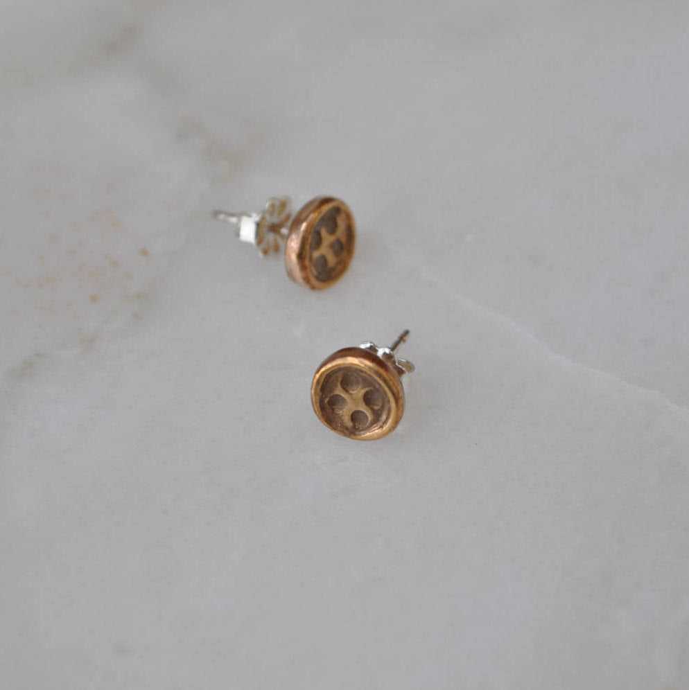 Teeny Button Stud Earrings