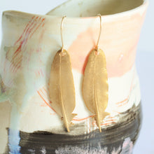 Load image into Gallery viewer, Bronze Feather Earrings
