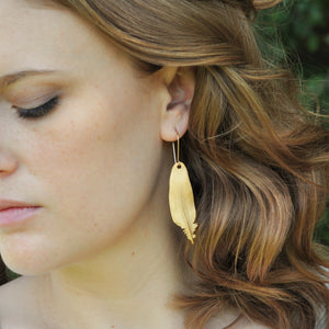 Bronze Feather Earrings