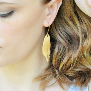 Bronze Feather Earrings
