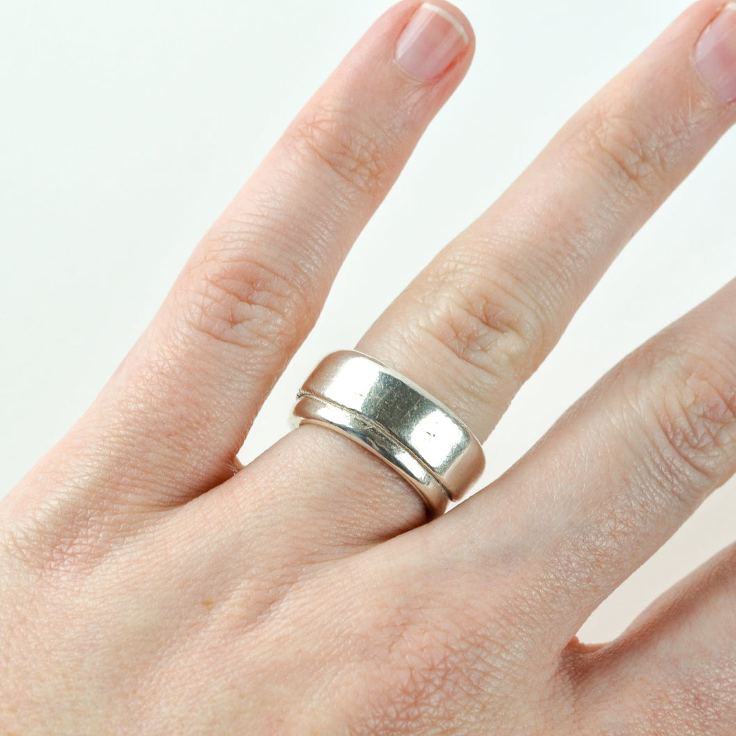 Folded Silver Ring - Size 6
