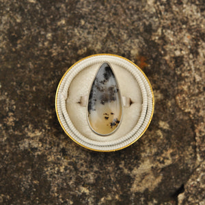 Dendritic Agate Statement Ring - Size 8