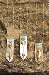 Large Arrowhead Banner Necklace with Royston Turquoise