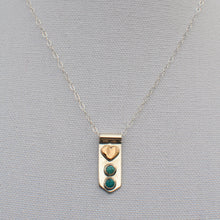Load image into Gallery viewer, Heart and Turquoise Banner Necklace
