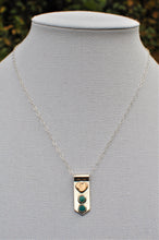 Load image into Gallery viewer, Heart and Turquoise Banner Necklace
