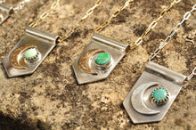Load image into Gallery viewer, Moon Banner Necklace with Morning Star Turquoise I
