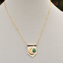 Load image into Gallery viewer, Moon Banner Necklace with Morning Star Turquoise I

