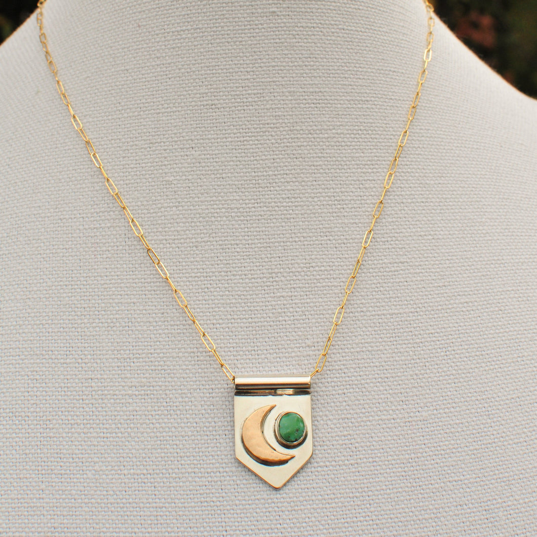 Moon Banner Necklace with Morning Star Turquoise I