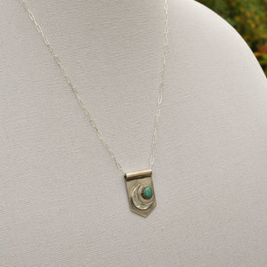 Sterling Moon Banner Necklace with Morning Star Turquoise