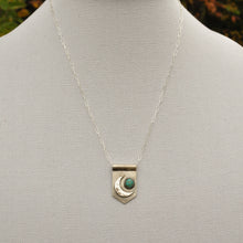 Load image into Gallery viewer, Sterling Moon Banner Necklace with Morning Star Turquoise
