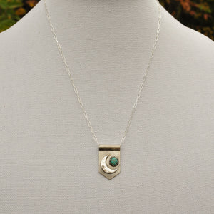 Sterling Moon Banner Necklace with Morning Star Turquoise