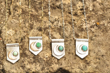 Load image into Gallery viewer, Sterling Moon Banner Necklace with Morning Star Turquoise
