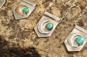 Sterling Moon Banner Necklace with Morning Star Turquoise