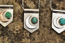 Load image into Gallery viewer, Sterling Moon Banner Necklace with Morning Star Turquoise
