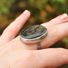 Load image into Gallery viewer, Obsidian Statement Ring - Size 7
