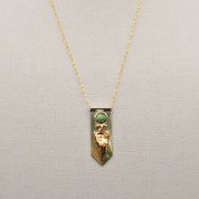 Load image into Gallery viewer, Large Arrowhead Banner Necklace with Royston Turquoise
