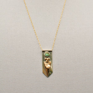 Large Arrowhead Banner Necklace with Royston Turquoise