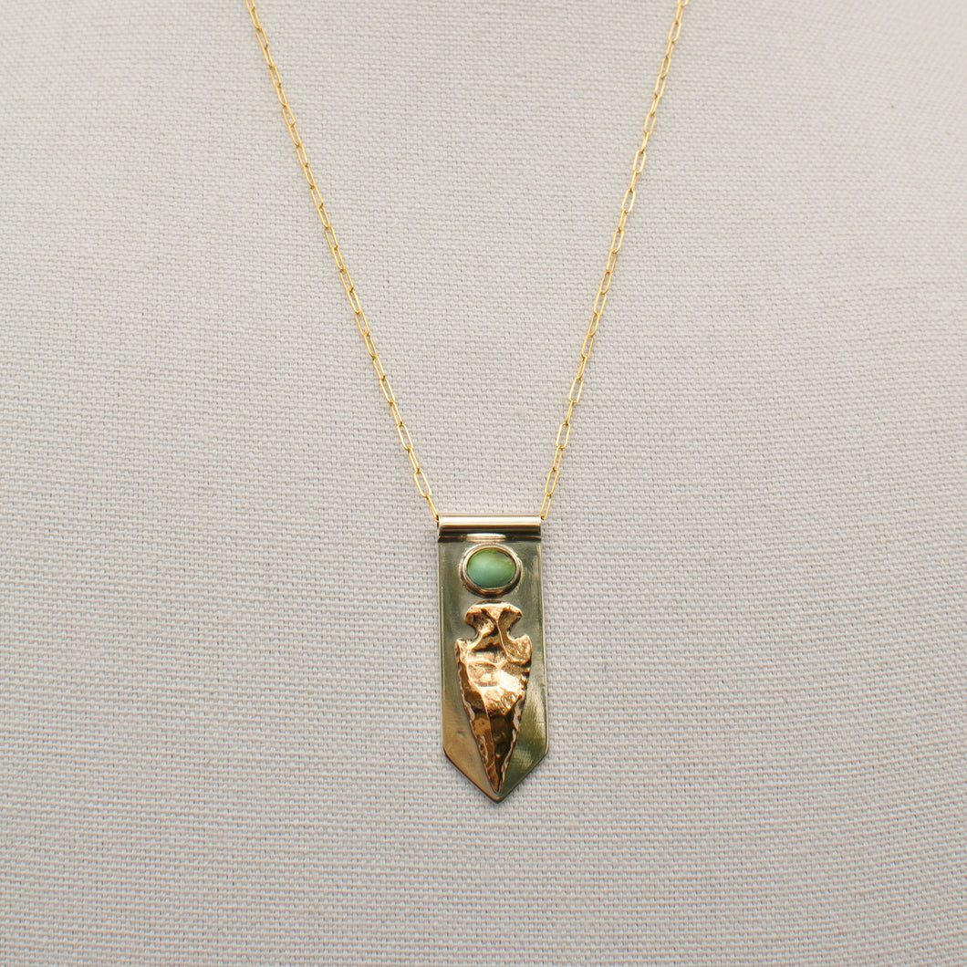 Large Arrowhead Banner Necklace with Royston Turquoise