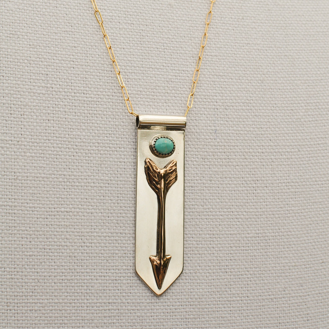 Arrow Banner Necklace with Kingman Turquoise