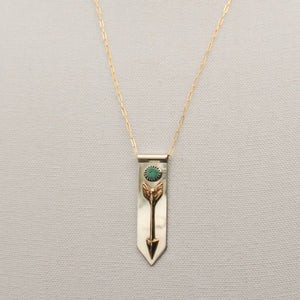 Arrow Banner Necklace with Morning Star Turquoise