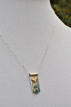 Load image into Gallery viewer, Heart and Turquoise Banner Necklace
