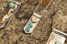 Load image into Gallery viewer, Heart and Turquoise Banner Necklace

