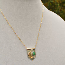 Load image into Gallery viewer, Moon Banner Necklace with Morning Star Turquoise I
