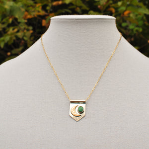 Moon Banner Necklace with Morning Star Turquoise I