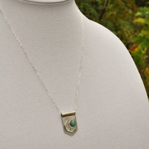 Sterling Moon Banner Necklace with Morning Star Turquoise