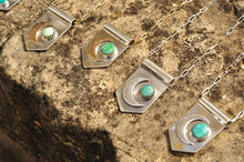 Load image into Gallery viewer, Sterling Moon Banner Necklace with Morning Star Turquoise
