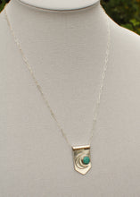 Load image into Gallery viewer, Sterling Moon Banner Necklace with Morning Star Turquoise II
