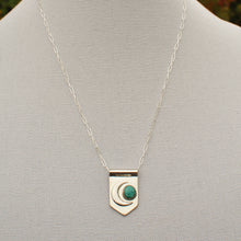 Load image into Gallery viewer, Sterling Moon Banner Necklace with Morning Star Turquoise II
