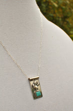 Load image into Gallery viewer, Sterling Saguaro Cactus Banner Necklace with Kingman Turquoise

