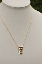Load image into Gallery viewer, Saguaro Cactus Banner Necklace with Morning Star Turquoise I
