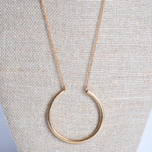 Load image into Gallery viewer, Long Modern Bronze Ring Necklace
